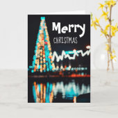 Bokeh Tree Lights, kerstgroet Kaart (Gele Bloem)
