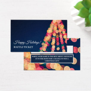 Bokeh Tree Lights, Kerstmis Raffle Ticket Visitekaartje