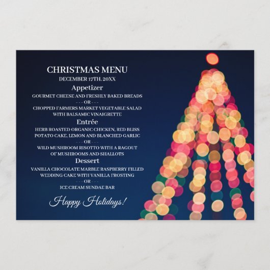 Bokeh Tree Lights, Menu Noël (Devant)
