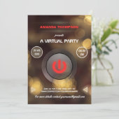 Bokeh Virtual Birthday Party Gig Uitnodiging (Staand voorkant)