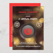 Bokeh Virtual Birthday Party Gig Uitnodiging (Voorkant / Achterkant)