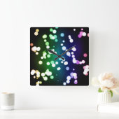 Bokeh Wall Clock Vierkante Klok (Huis)