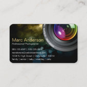 Bokeh & Zoom Lens Fotograaf Visitekaartje D5 (Achterkant)