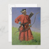 Bokharan Soldier , 1873 Briefkaart (Voorkant / Achterkant)