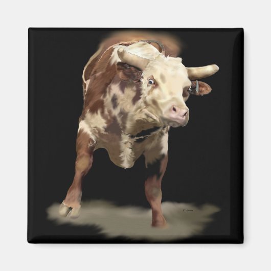 Bokkende stier magneet (Voorkant)