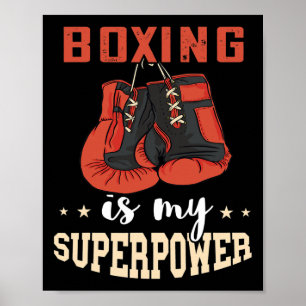 Boks Superpower Bokshandschoenen Kickbokser Kickbo Poster