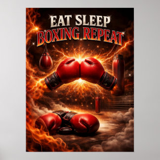 Boks Vuur Handschoenen Razernij Poster