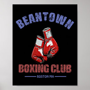 Boksclub Beantown Boston Ma- Handschoenen Design Poster