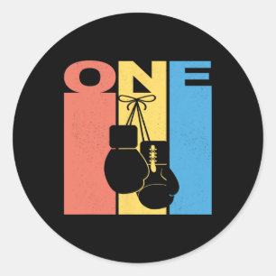 Boksen 1 Verjaardag Jongen Meisje Boksen 1 jaar ou Ronde Sticker