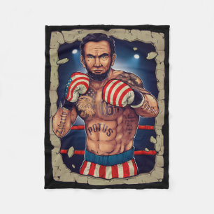 Boksen Abe Lincoln 4 juli Shirt Abe Lincoln J Fleece Deken