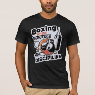 Boksen als moed en desipling elkaar ontmoeten t-shirt