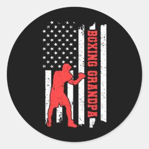 Boksen Amerika Vlag Boksen Martial Arts Boksen Oma Ronde Sticker
