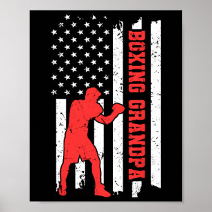 Boksen Amerika Vlag Boksen Martial Arts Boksen Opa Poster