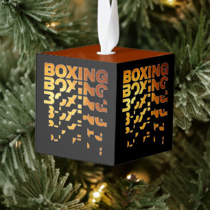 Boksen Boxer Graphic Word Art Kubus Ornament