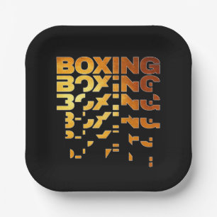 Boksen Boxer Graphic Word Art Papieren Bordje