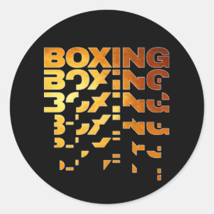 Boksen Boxer Graphic Word Art Ronde Sticker