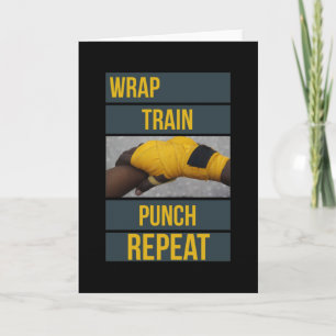 Boksen Boxer Training Quote Wrap Trein Herhalen Kaart