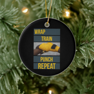 Boksen Boxer Training Quote Wrap Trein Herhalen Keramisch Ornament