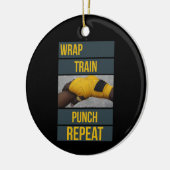 Boksen Boxer Training Quote Wrap Trein Herhalen Keramisch Ornament (Links)