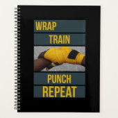 Boksen Boxer Training Quote Wrap Trein Herhalen Planner (Voorkant)
