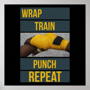 Boksen Boxer Training Quote Wrap Trein Herhalen Poster