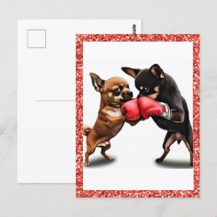 Boksen Chihuahuas Kunst Briefkaart