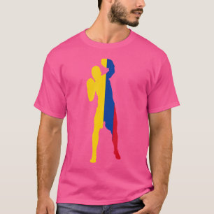 Boksen Colombia Vlag Mannen Boys Box Man Competiti T-shirt