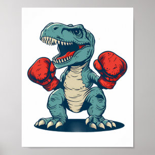 Boksen Dinosaur Boxer Dino Kickboksen T-rex Boksen Poster