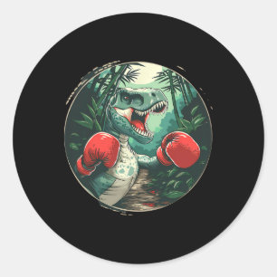 Boksen Dinosaur Boxer Dino Kickboksen T-rex Boksen Ronde Sticker