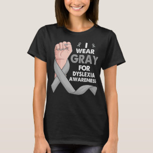 Boksen Hand Ik Draag grijs voor DYSLEXIE bewustzij T-shirt