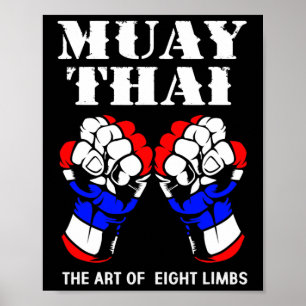 Boksen Hand Kickboksen De Kunst Van 8 Ledematen Mu Poster