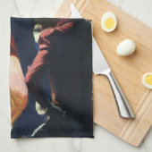 Boksen in de klassieke sport, bokser die de ring v theedoek (Quarter Fold)