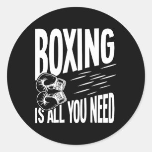 Boksen is alles wat je nodig hebt ronde sticker