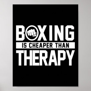 Boksen is goedkoper dan therapie Kickboksen Quote Poster
