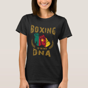 Boksen is in mijn DNA Een Kameroen Vlag Bokshandsc T-shirt