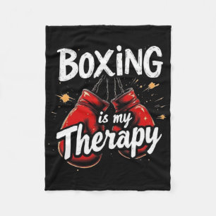 Boksen is mijn therapie Funny Gym Fighter Handscho Fleece Deken