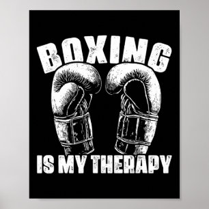Boksen is mijn therapie Mma-bokser vechter vechten Poster