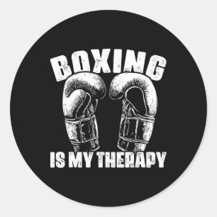 Boksen Is Mijn Therapie Mma-Bokser Vechtersbeoefen Ronde Sticker
