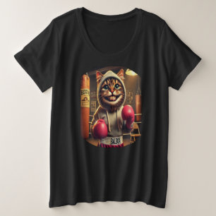 "Boksen kampioen? - Kat met bokshandschoenen Grote Maat T-shirt