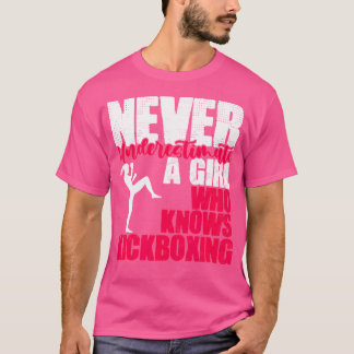 Boksen Martial Arts Meisje die Kickboksen Kick ken T-shirt
