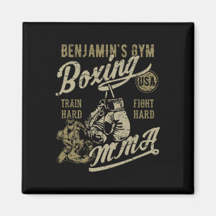 Boksen Mma Retro Design voor de naam Benjamin's Gy Magneet