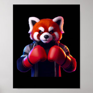 Boksen Red Panda Boxer Kickboxer MMA Fighter Comba Poster