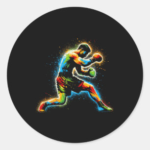 Boksen Ring Martial Art Sport Kickboxer Trail Ronde Sticker