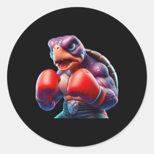Boksen schildpad bokser kickbokser mma vechter ronde sticker