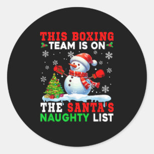 Boksen team staat op kerstmis stoute lijst SN Ronde Sticker
