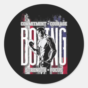 Boksen Toewijding Moed Kracht Focus Ronde Sticker
