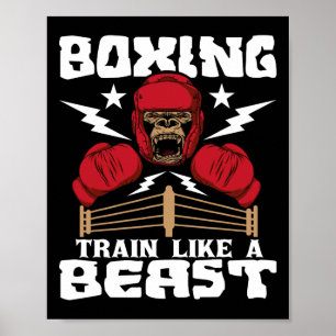 Boksen Traineren Als Een Beest - Kickboksen Kickbo Poster