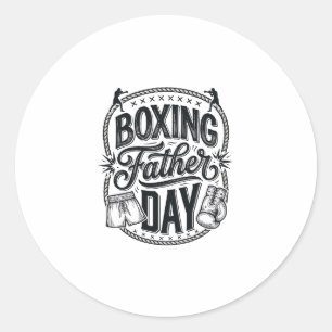 Boksen Vader Dag Vintage Gravure Shirt Ontwerp_1 Ronde Sticker