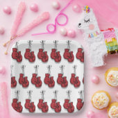 Boksen verjaardagsfeestje rode handschoenen papieren bordje (Feest)