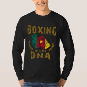 Boksen zit in mijn D N A Kameroen Vlag Bokshandsch T-shirt